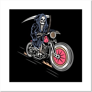 Motobiker skull Posters and Art